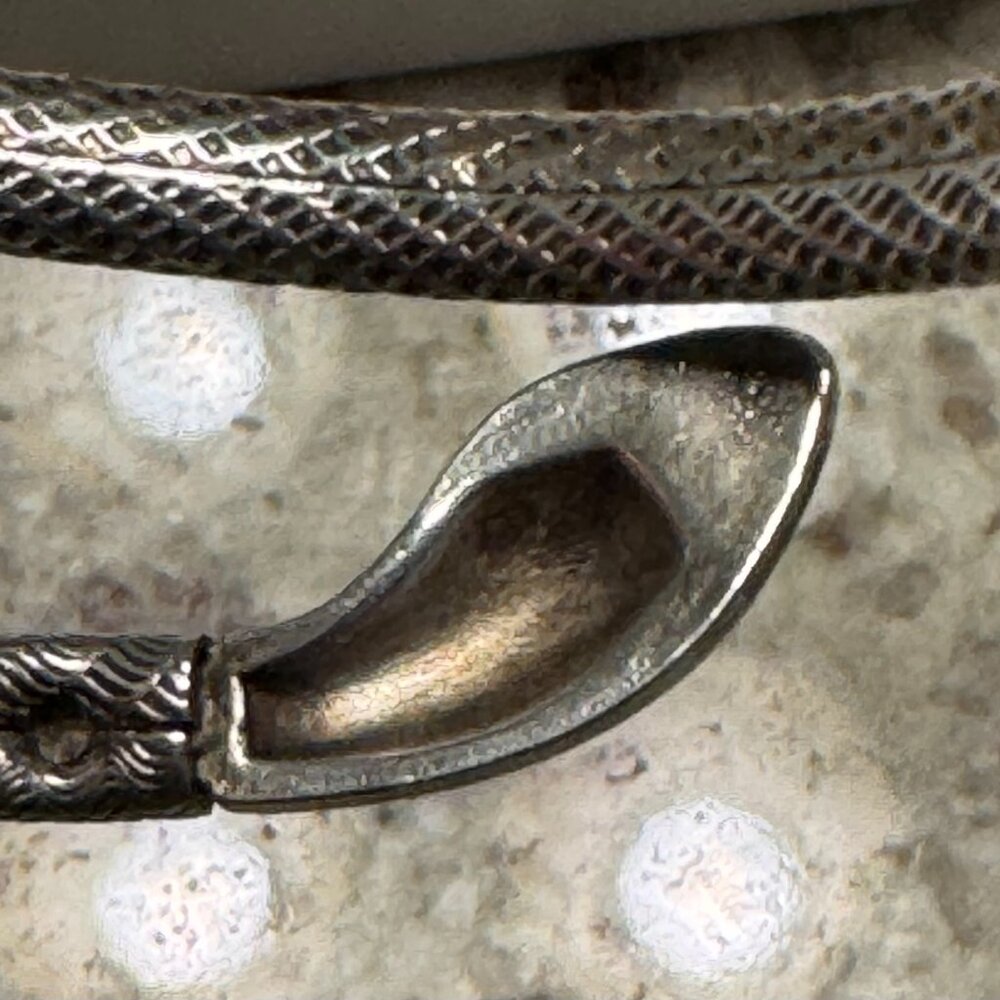 Etched Vintage Sterling Silver Snake Bracelet - Picture 4 of 4